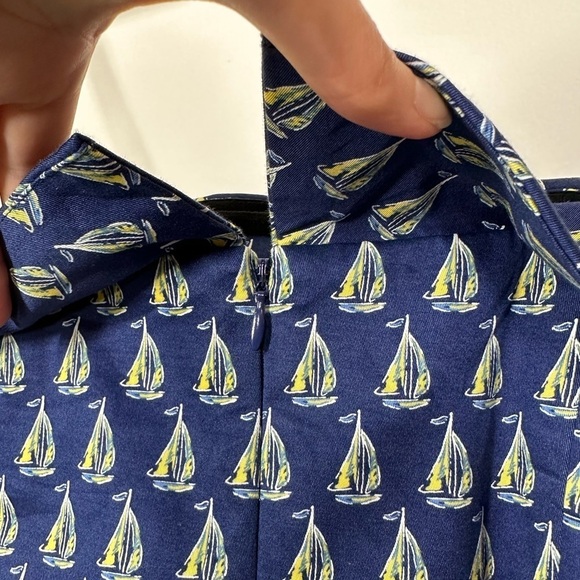 Vineyard Vines Blue Sailboat Print Strapless Dress Size 2 - Picture 3 of 6